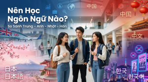 So sánh Ngôn ngữ Trung và Ngôn ngữ Anh, Nhật, Hàn, nên học cái nào